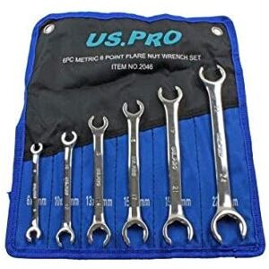 US PRO 6 Piece Metric 6 Point Flare Nut Spanner Wrench Set 6 - 24mm 2046 US PRO 6 Piece Metric 6 Point Flare Nut Spanner Wrench Set 6 - 24mm 2046