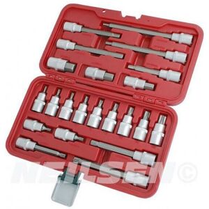 22pc 1/2" Inch Drive Hex Spline & Star Bit Set Blow Mould Case (Neilsen CT1544) 22pc 1/2" Inch Drive Hex Spline & Star Bit Set Blow Mould Case (Neilsen CT1544)