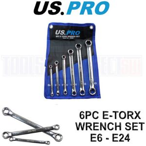 US PRO Tools 6pc E-Torx / Female Torx Star Wrench Spanner Set E6 - E24 2290 US PRO Tools 6pc E-Torx / Female Torx Star Wrench Spanner Set E6 - E24 2290