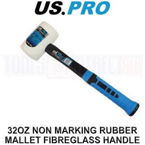 US PRO Tools 32oz White Rubber Mallet Non Marking Hammer Face Fibreglass 4522 US PRO Tools 32oz White Rubber Mallet Non Marking Hammer Face Fibreglass 4522