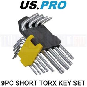 US PRO Tools 9pc Short Torx Star Key Set - Torxs Bits Keys 1615 US PRO Tools 9pc Short Torx Star Key Set - Torxs Bits Keys 1615