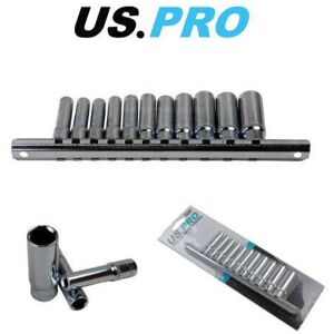 US PRO Tools 11pc 1/4" Dr Deep SAE Sockets Single Hex 6 point On Rail 3247 US PRO Tools 11pc 1/4" Dr Deep SAE Sockets Single Hex 6 point On Rail 3247
