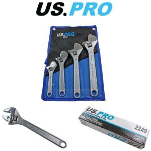 US PRO Tools 4pc Adjustable Wrench / Shifting Spanner Set 6" 8" 10" 12" Chrome US PRO Tools 4pc Adjustable Wrench / Shifting Spanner Set 6" 8" 10" 12" Chrome