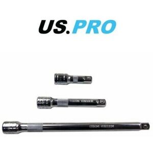 US PRO 3pc 1/2''dr Extension Bar Set 75, 125, 250mm Long 4141 US PRO 3pc 1/2''dr Extension Bar Set 75, 125, 250mm Long 4141