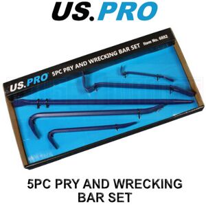 US PRO Tools 5pc Pry, Wrecking, Crow, Jemmy Bar Set, Flat, Aligning Set 6882 US PRO Tools 5pc Pry, Wrecking, Crow, Jemmy Bar Set, Flat, Aligning Set 6882