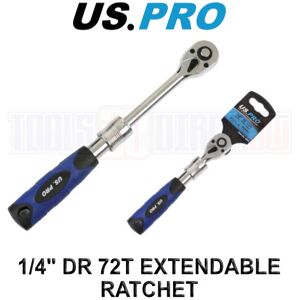 US PRO Tools 1/4" dr 72t Extendable Ratchet For Sockets 160mm - 200mm 4204 US PRO Tools 1/4" dr 72t Extendable Ratchet For Sockets 160mm - 200mm 4204