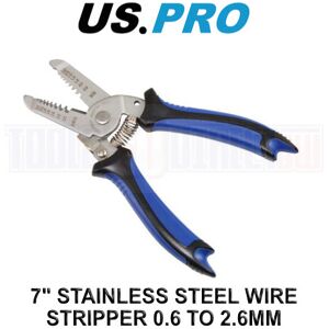 US PRO Tools 7-in Stainless Steel Wire Stripper & Cutter 0.6-2.6mm, Ergonomic Ha US PRO Tools 7-in Stainless Steel Wire Stripper & Cutter 0.6-2.6mm, Ergonomic Ha