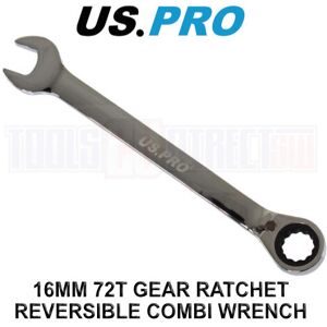 US PRO Tools 16mm Reversible Ratchet Spanner Wrench 72 Teeth Open & Ring End Wre US PRO Tools 16mm Reversible Ratchet Spanner Wrench 72 Teeth Open & Ring End Wre