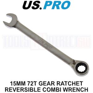 US PRO Tools 15mm Reversible Ratchet Spanner Wrench 72 Teeth Open & Ring End Wre US PRO Tools 15mm Reversible Ratchet Spanner Wrench 72 Teeth Open & Ring End Wre