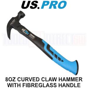 US PRO Tools 8oz Curved Claw Hammer With Fibreglass Handle 4517 US PRO Tools 8oz Curved Claw Hammer With Fibreglass Handle 4517