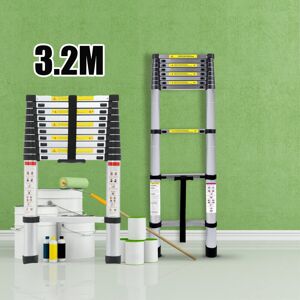 Unbranded Portable 3.2M Heavy Duty Aluminium Telescopic Ladder Extendable Unbranded Portable 3.2M Heavy Duty Aluminium Telescopic Ladder Extendable
