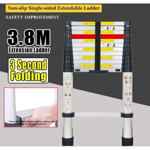 Unbranded 3.8M Portable Heavy Duty Aluminium Telescopic Ladder Extendable Unbranded 3.8M Portable Heavy Duty Aluminium Telescopic Ladder Extendable