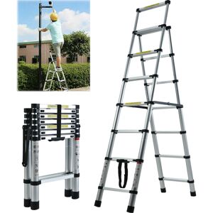 Unbranded 7 Telescopic Step Ladder Aluminium Heavy Duty 150KG/330lb Capacity Portable Anti Unbranded 7 Telescopic Step Ladder Aluminium Heavy Duty 150KG/330lb Capacity Portable Anti