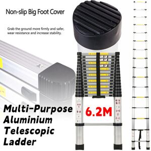 Unbranded 6.2M Heavy Duty Portable Telescopic Ladder Multi-Purpose Aluminium Extendable Unbranded 6.2M Heavy Duty Portable Telescopic Ladder Multi-Purpose Aluminium Extendable