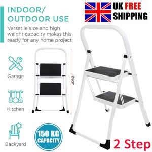 Unbranded (2 Step) Portable Non-Slip 2-3 Steps Folding Ladder Lightweight Stool Iron Ladde Unbranded (2 Step) Portable Non-Slip 2-3 Steps Folding Ladder Lightweight Stool Iron Ladde