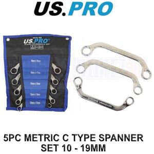 US PRO Tools 5pc Metric C Type Spanner Set, Spanners 10 to 19mm 3233 US PRO Tools 5pc Metric C Type Spanner Set, Spanners 10 to 19mm 3233