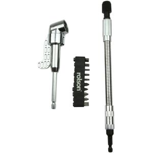 Rolson "¼" Drive with Flexible Shaft with Offset Screwdriver Attachment and 10 Rolson "¼" Drive with Flexible Shaft with Offset Screwdriver Attachment and 10
