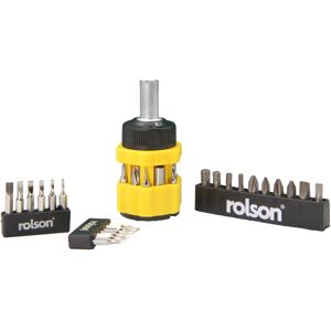 Rolson Stubby Ratchet Screwdriver: 80mm Handle, 18 Precision + 15 Standard Bits, Rolson Stubby Ratchet Screwdriver: 80mm Handle, 18 Precision + 15 Standard Bits,