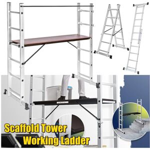 Unbranded 3 IN 1 Aluminum Combination Ladder Folding Scaffold Ladder Platform Unbranded 3 IN 1 Aluminum Combination Ladder Folding Scaffold Ladder Platform