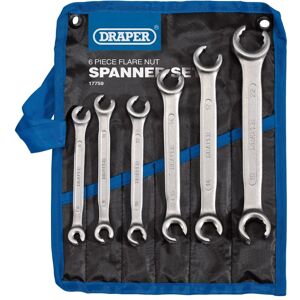 Draper 17759 Flare Nut Spanner Set - 6-Piece, Chrome Vanadium, Hardened & Chrome-Plated Draper 17759 Flare Nut Spanner Set - 6-Piece, Chrome Vanadium, Hardened & Chrome-Plated
