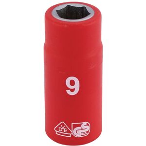 Draper Fully Insulated VDE Socket, 1/4"" Sq. Dr., 9mm Draper Fully Insulated VDE Socket, 1/4"" Sq. Dr., 9mm