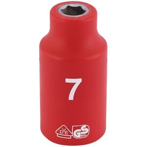 Draper Fully Insulated VDE Socket, 3/8"" Sq. Dr., 7mm Draper Fully Insulated VDE Socket, 3/8"" Sq. Dr., 7mm