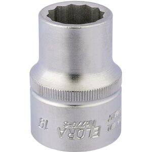 Elora Bi-Hexagon Socket, 3/4"" Sq. Dr., 19mm Elora Bi-Hexagon Socket, 3/4"" Sq. Dr., 19mm