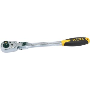 Elora Quick Release Soft Grip Reversible Ratchet with Flexible Head, 1/2"" Sq. D Elora Quick Release Soft Grip Reversible Ratchet with Flexible Head, 1/2"" Sq. D