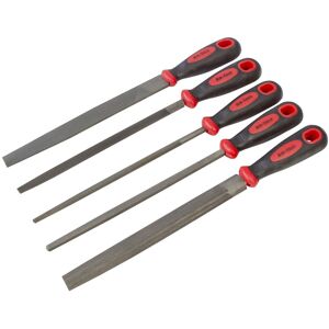 Amtech E1360: 5-Piece 8in Soft-Grip Engineer File Set - Half Round, Flat, Square, Trian Amtech E1360: 5-Piece 8in Soft-Grip Engineer File Set - Half Round, Flat, Square, Trian