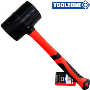Taurus-Web-Tech 48oz TOOLZONE Rubber Mallet with Fibreglass Shaft - Black Head, Red Grip, Heavy- Taurus-Web-Tech 48oz TOOLZONE Rubber Mallet with Fibreglass Shaft - Black Head, Red Grip, Heavy-