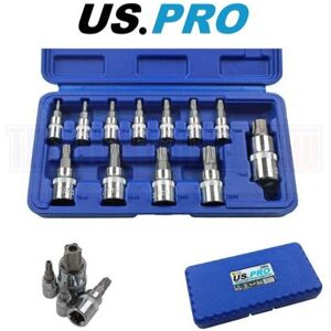 US PRO Tools 12pc 5 Sided Tamper Torx Plus Bit Socket Set T8 - T60 2264 US PRO Tools 12pc 5 Sided Tamper Torx Plus Bit Socket Set T8 - T60 2264