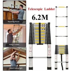 Unbranded 6.2M Heavy Duty Multi-Purpose Aluminium Telescopic Collapsible Ladder Unbranded 6.2M Heavy Duty Multi-Purpose Aluminium Telescopic Collapsible Ladder