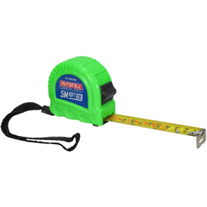 Faithfull Twin Lock Tape Measure 5m/16ft - FAITM519MI Faithfull Twin Lock Tape Measure 5m/16ft - FAITM519MI