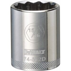 DeWalt SAE Socket, Shallow, 12-Point, 15/16 In., 1/2 In. Drive - DWMT74572OSP DeWalt SAE Socket, Shallow, 12-Point, 15/16 In., 1/2 In. Drive - DWMT74572OSP