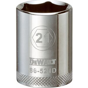 DeWalt Metric Shallow Socket, 6-Point, 1/2 In. Drive, 21mm - DWMT86521OSP DeWalt Metric Shallow Socket, 6-Point, 1/2 In. Drive, 21mm - DWMT86521OSP