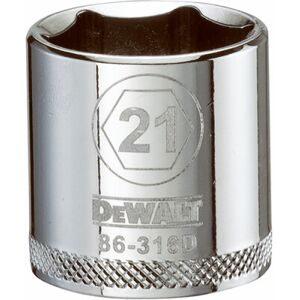 DeWalt Metric Shallow Socket, 6-Point, 3/8 In. Drive, 21mm - DWMT86316OSP DeWalt Metric Shallow Socket, 6-Point, 3/8 In. Drive, 21mm - DWMT86316OSP