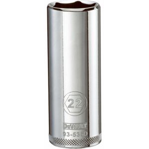 DeWalt Metric Deep Socket, 6-Point, 1/2 In. Drive, 22mm - DWMT93536OSP DeWalt Metric Deep Socket, 6-Point, 1/2 In. Drive, 22mm - DWMT93536OSP
