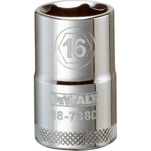DeWalt Metric Shallow Socket, 6-Point, 1/2 In. Drive, 16mm - DWMT88738OSP DeWalt Metric Shallow Socket, 6-Point, 1/2 In. Drive, 16mm - DWMT88738OSP
