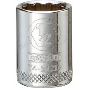 DeWalt SAE Socket, Shallow, 12-Point, 1/2 In., 3/8 In. Drive - DWMT74512OSP DeWalt SAE Socket, Shallow, 12-Point, 1/2 In., 3/8 In. Drive - DWMT74512OSP