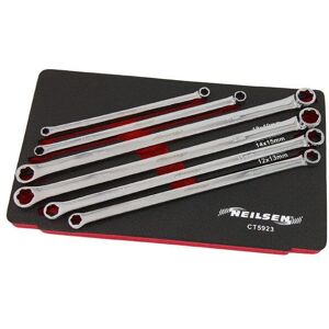 Neilsen 6pcs Extra Long Aviation Spanner Set with Extractor Ends to Remove Rusted or Dam Neilsen 6pcs Extra Long Aviation Spanner Set with Extractor Ends to Remove Rusted or Dam