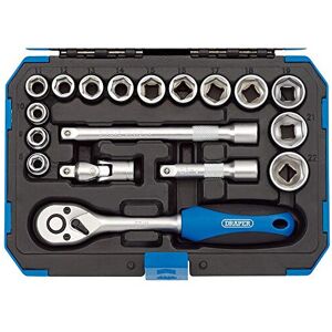 Draper 18 Piece Metric Socket Set with Ratchet Tool & Case - 3/8" Square Drive - Draper 18 Piece Metric Socket Set with Ratchet Tool & Case - 3/8" Square Drive -