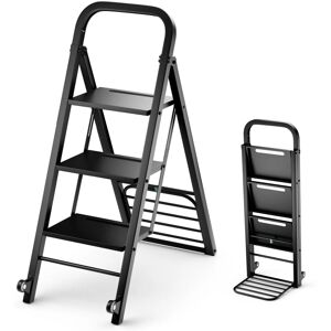 Costway Hand Truck &Ladder Foldable 3-Step Ladder Heavy-duty Utility Cart Costway Hand Truck &Ladder Foldable 3-Step Ladder Heavy-duty Utility Cart