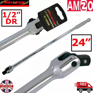 Neilsen 24" Flexi Head Knuckle Power Breaker Bar Ratchet Wrench 1/2 Dr Neilsen 24" Flexi Head Knuckle Power Breaker Bar Ratchet Wrench 1/2 Dr