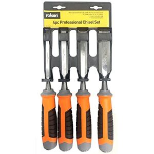 Rolson 56135 4pcs CRV Wood Chisel Set, Black/Orange Rolson 56135 4pcs CRV Wood Chisel Set, Black/Orange