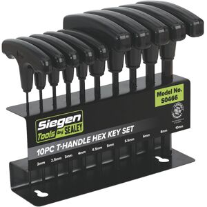 Siegen by Sealey 10pc T-Handle Allen Key Hex Set - S0466 Siegen by Sealey 10pc T-Handle Allen Key Hex Set - S0466