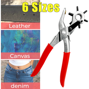 Unbranded Revolving Leather Punch Rivet Plier 6 Sizes Belts Eyelets and Hole Cut Unbranded Revolving Leather Punch Rivet Plier 6 Sizes Belts Eyelets and Hole Cut