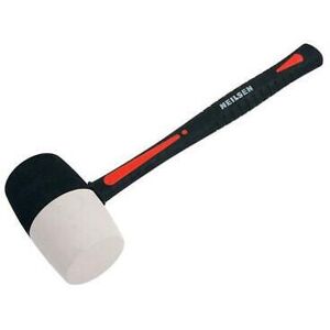 Neilsen Rubber Mallet 32oz White No Mark & Black Hammer Fibreglass Camping Paving CT3554 Neilsen Rubber Mallet 32oz White No Mark & Black Hammer Fibreglass Camping Paving CT3554