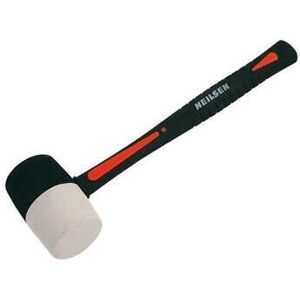 Neilsen Rubber Mallet 16oz White No Mark & Black Hammer Fibreglass Camping Paving CT3553 Neilsen Rubber Mallet 16oz White No Mark & Black Hammer Fibreglass Camping Paving CT3553