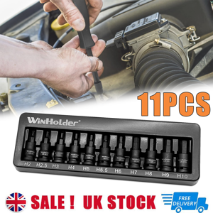 Unbranded 11pc IMPACT HEX BIT Sockets Set 3/8" Drive Impact H2 To H10 Allen Key Unbranded 11pc IMPACT HEX BIT Sockets Set 3/8" Drive Impact H2 To H10 Allen Key