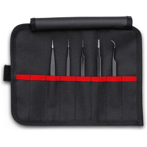 Knipex 5 Pc Stainless Steel Tweezers Set in Tool Roll ESD 920001ESD Knipex 5 Pc Stainless Steel Tweezers Set in Tool Roll ESD 920001ESD